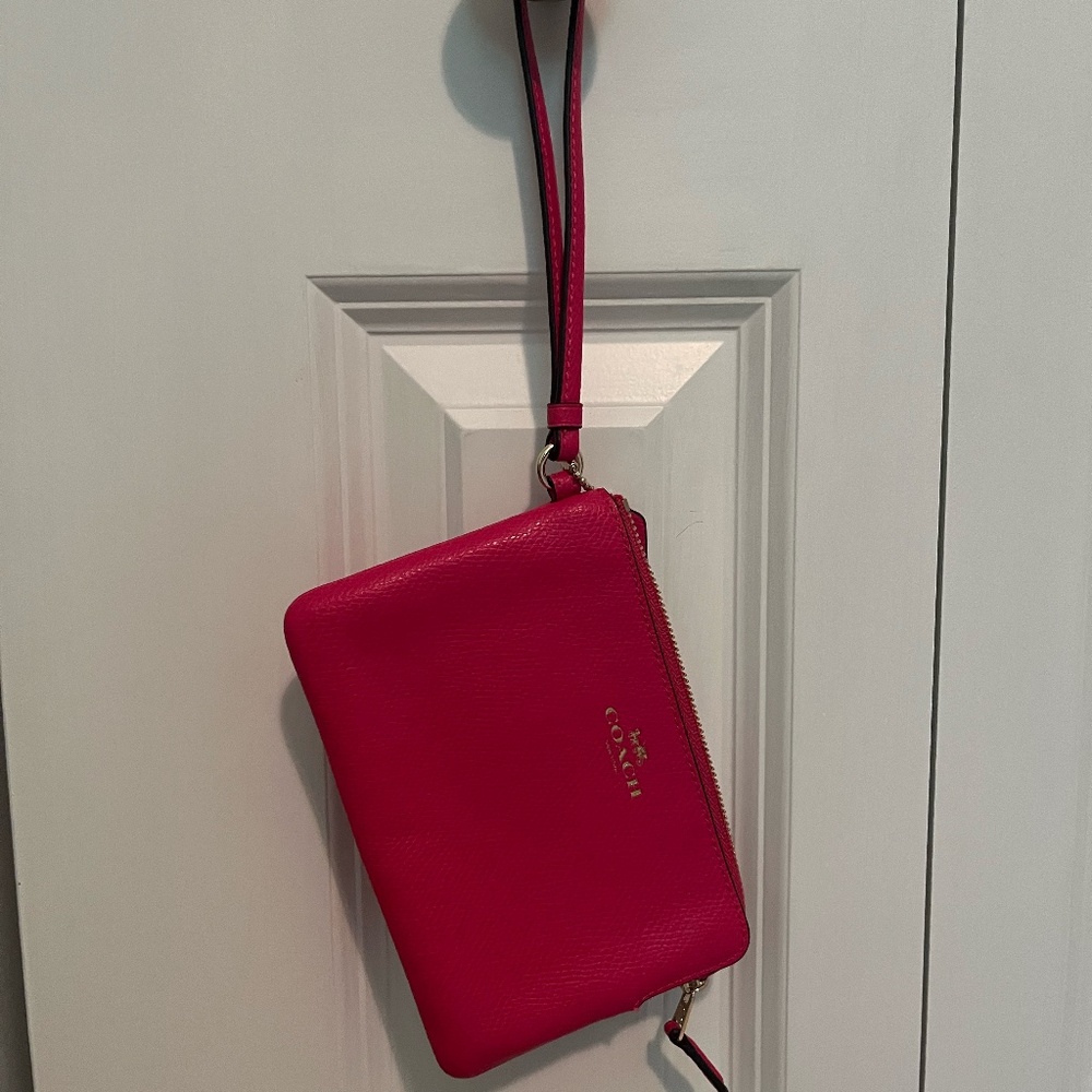 Coach Mini Wristlet Hot Pink
